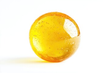 Poster - A single orange sits on a clean white surface