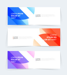 Wall Mural - geometric banner design with vector presentation template.