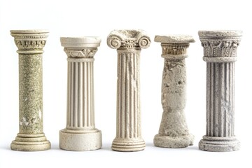 Aufkleber - Four marble columns of varying heights and widths, arranged in a row