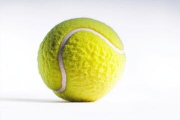 Poster - A single tennis ball sitting on a clean white surface