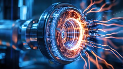Poster - Futuristic Power Core, High-Tech Energy Transmission System Visualized