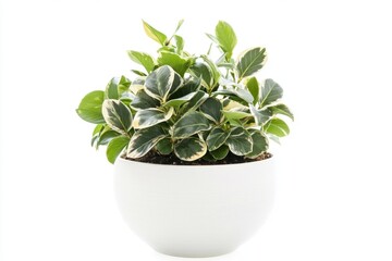 Poster - A small potted plant with bright green and white leaves, perfect for decoration or gift-giving