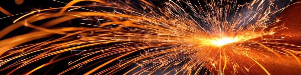 Poster - A close-up shot of a firework exploding, sending sparks flying in all directions