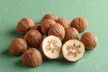 Poster - A close-up view of various types of nuts sitting on a table, great for use in food-related contexts