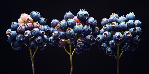 Poster - A group of blueberries sitting together, ripe and ready to be eaten