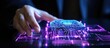 © Gerbang - Hand touch a Circuit Board CPU Processor Microchip technology with neon light