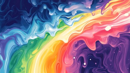 Poster - Spectrum Symphony, An Abstract Cascade of Fluid Chromatic Expression