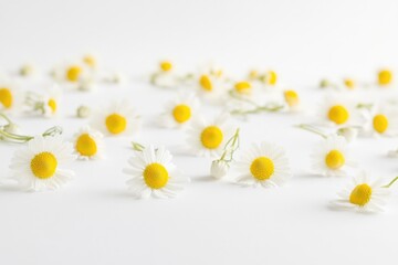 Poster - Fresh bouquet of white and yellow flowers on a white background