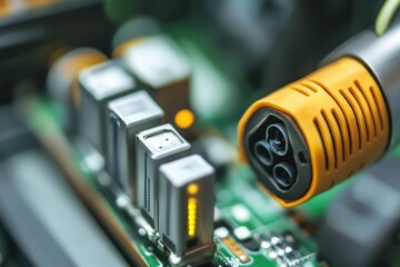 Poster - A detailed view of a computer motherboard, perfect for tech-related articles and tutorials