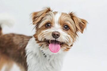 Poster - A friendly-looking dog with a distinctive pink tongue
