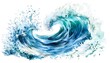 © Berkah - Watercolor painting depicts a powerful ocean wave cresting high