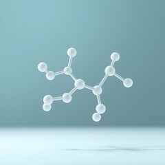 Wall Mural - 3D render of dimethyl phthalate molecular structure with bright minimalistic tones modern design scientific focus blurred background and blank space for captions symbolizing molecular chemistry and pr