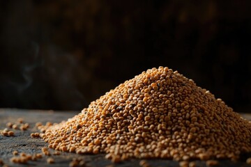 Aufkleber - A pile of sesame seeds sits on a table, waiting to be used in cooking or baking