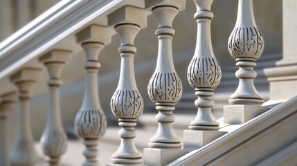 Poster - a close-up view of a railing on a building, perfect for use in architectural or urban design context