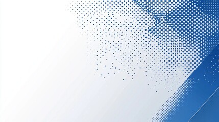 Fototapete - This design blends blue and white with small dots and solid blocks in a diagonal layout, perfect for enhancing digital profiles or adding a creative touch to your work