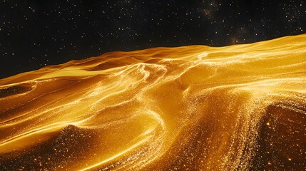 Poster - Vibrant cosmic swirl, dynamic golden spiral of light in the universe, evokes awe and mystery, perfect for celestial themes.