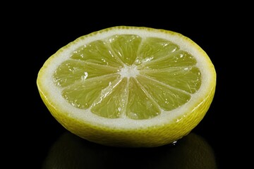 Canvas Print - Freshly cut lemon split in two, placed on a dark background