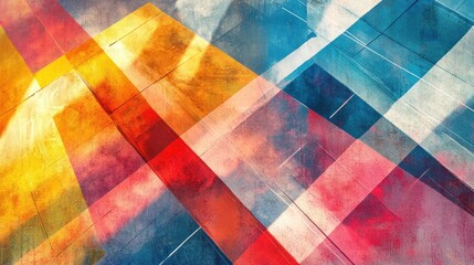 Poster - A vibrant abstract composition featuring intersecting colorful lines and shapes.