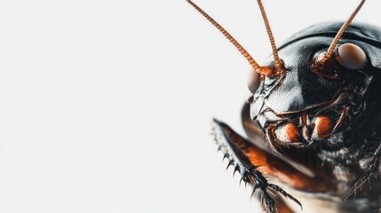 Poster - Close-up of a cockroach showcasing its detailed features and textures.