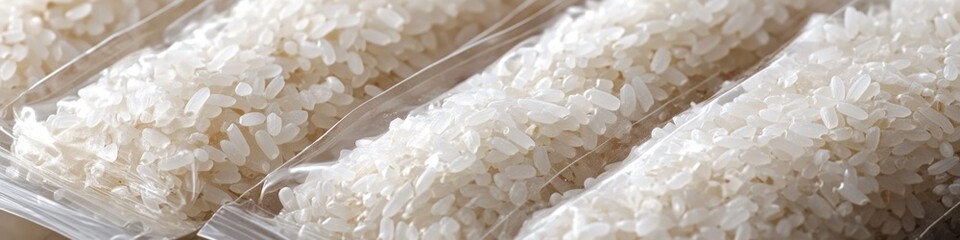 Wall Mural - A close-up view of a tray filled with cooked rice