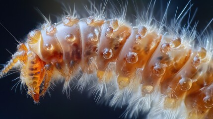 Poster - Close-up of a translucent insect larva showcasing fine details and textures.