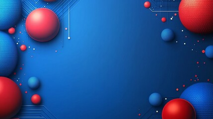 Poster - Abstract Red Blue 3D Sphere Digital Technology Background Design