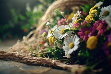 Poster - A bouquet of flowers placed on a table