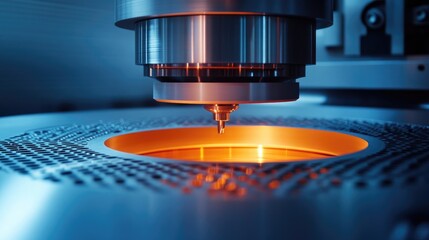 Aufkleber - A close shot of material entering a CNC machine, illustrating the high-speed, precise processing critical to a responsive engineering strategy in modern manufacturing.