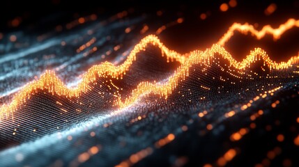 Poster - Abstract Fiery Digital Waveform Background Texture