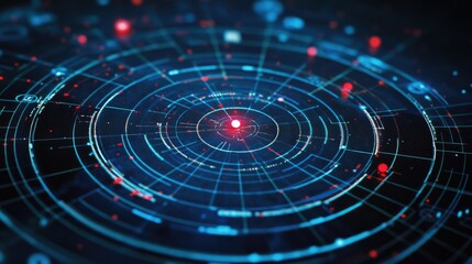 Poster - A close-up of a radar chart on a digital screen, highlighting multiple variables and comparisons with grid lines that enhance data analysis and interpretability in business intelligence.