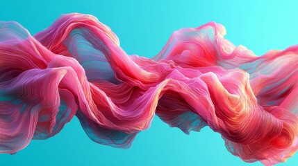 Wall Mural - abstract pink flowing fabric: dreamy, serene, and ethereal art
