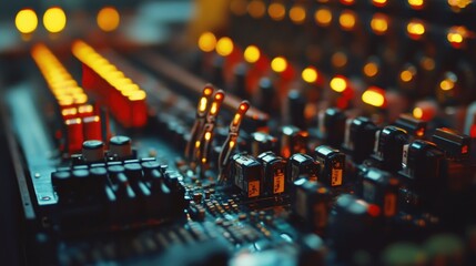Aufkleber - A close-up of electrical relays and complex wiring in a factory, emphasizing the role of automation and precision control in modern industrial manufacturing processes.