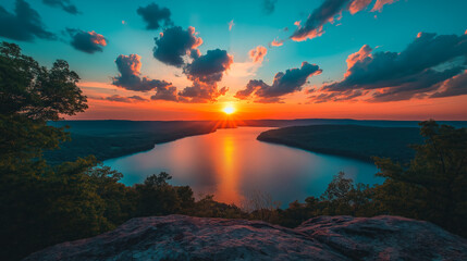 Wall Mural - Ozarks Lake created with Generative AI Technology, ai, generative