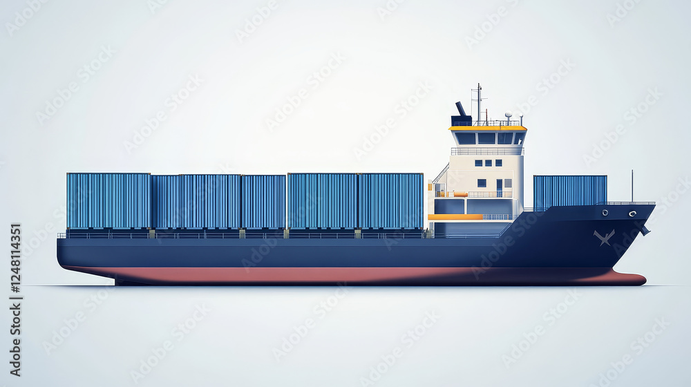 Ship container front and side view set isolated on white background ...