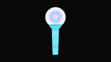 Poster - Animated k-pop lightstick icon with digital pixel scan effect. Alpha channel