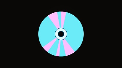 Poster - Animated disk icon in y2k style with digital pixel scan effect. Alpha channel