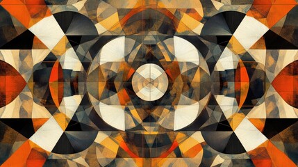 Poster - A dynamic composition of triangles, circles, squares, and rectangles, creating a visually engaging geometric pattern for wallpapers or modern art projects.