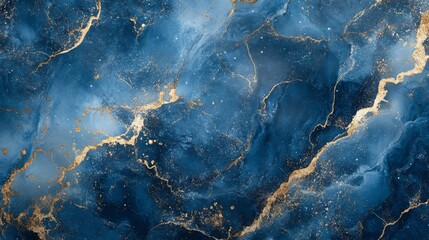  Elegant Navy Blue Marble Texture with Natural Veining and Smooth Polished Surface for Modern and Luxurious Design Backgrounds.