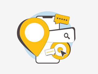 Poster - Hyperlocal SEO optimizing local search visibility with location-based marketing, search queries and geo-targeted content. Local business rankings through precise hyper local search optimization