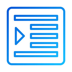 Poster - Playlist icon in trendy gradient blue color