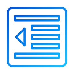 Poster - Indentation Icon with Blue Gradient Line Design
