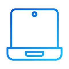 Poster - Laptop Computer Icon Modern Style Blue Tone