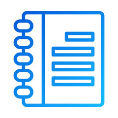 Poster - Blue Gradient Notepad Icon Vector Illustration