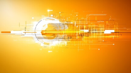 Poster - Abstract Orange Energy Burst Technology Innovation Design Background