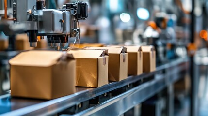 Poster - Onsite production of eco-friendly packaging displayed vibrantly, illustrating sustainability efforts in packaging solutions that align with closer and more localized production strategies.