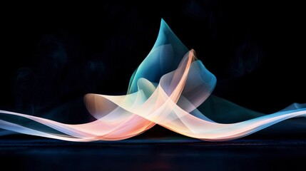 Wall Mural - Abstract Light Design With Wave Shapes