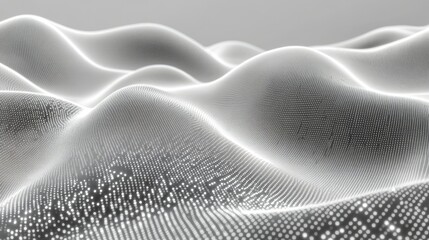 Poster - Abstract 3D Landscape of Smooth Waves with Soft Light Reflection