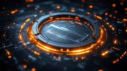 Poster - Futuristic Technology Abstract Glowing Circuitry Design Digital Innovation Energy Power