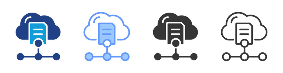Aufkleber - Cloud resource icon set multiple style collection