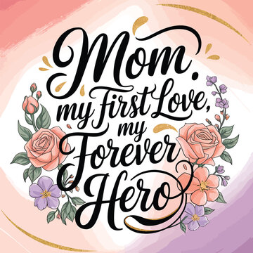 Happy Mother's Day Calligraphy and Typography t-shirt design.